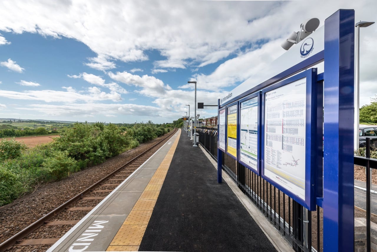The new platform and its precast edge at Newcourt Station, Exeter