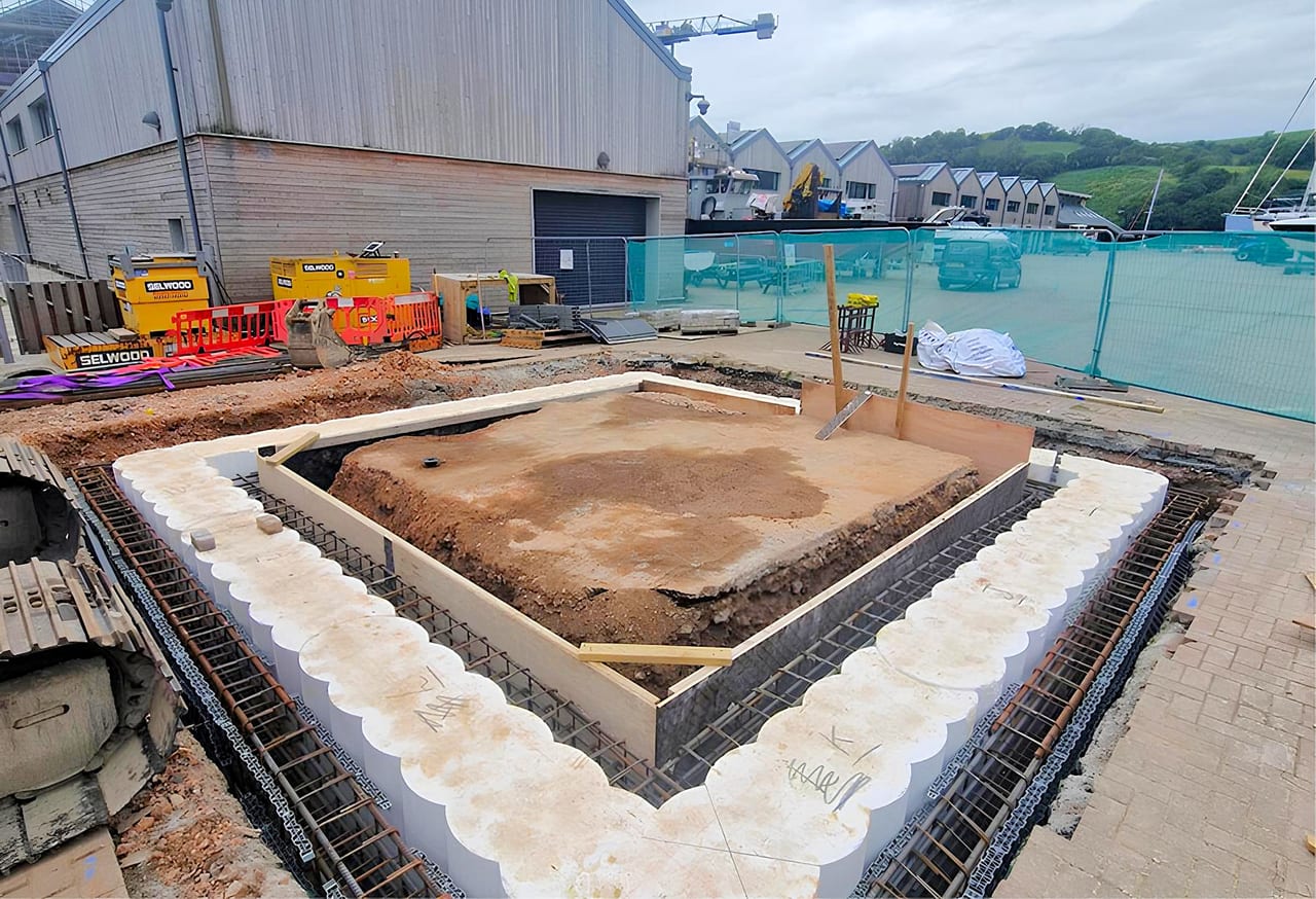 The pumping station under construction