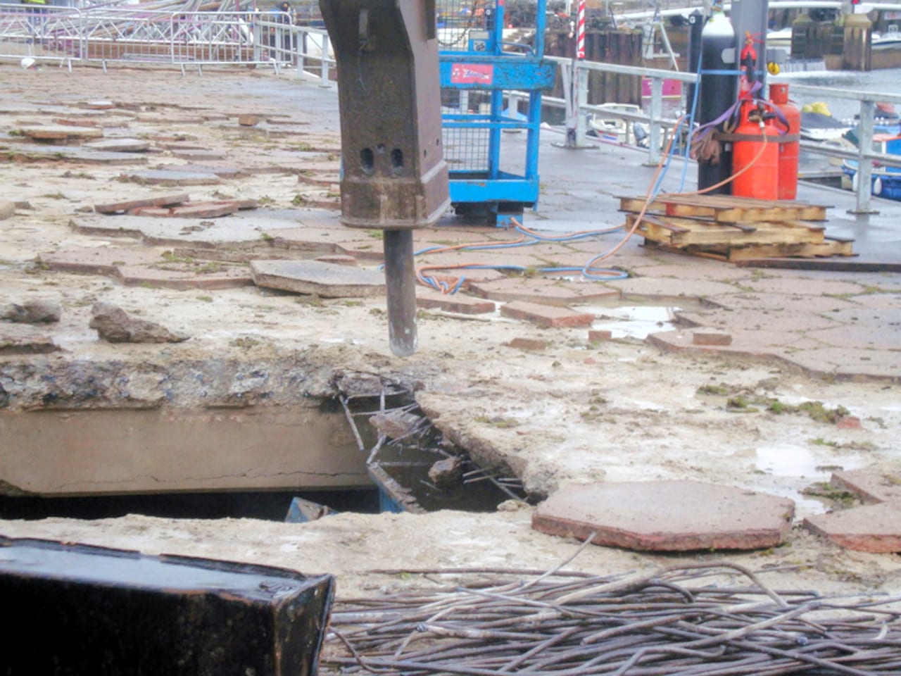 The old Princess Promenade deck broken out, with its reinforcement exposed